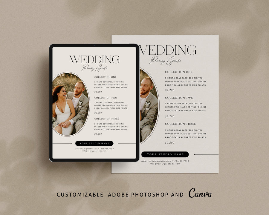 Wedding Photography Pricing Guide Template - PG111