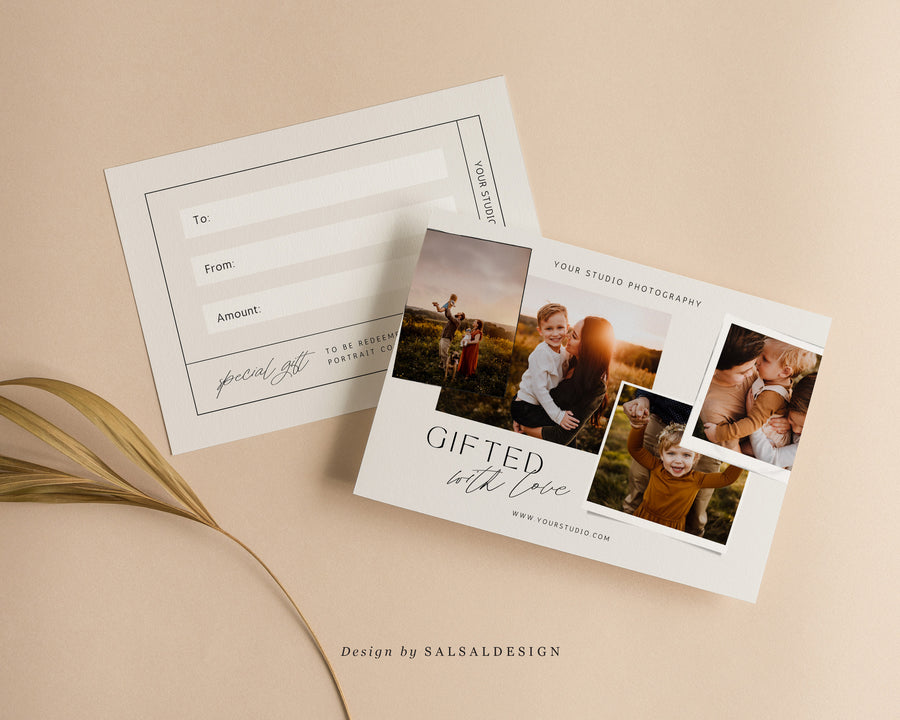Studio Gift Certificate Card Template - GC079