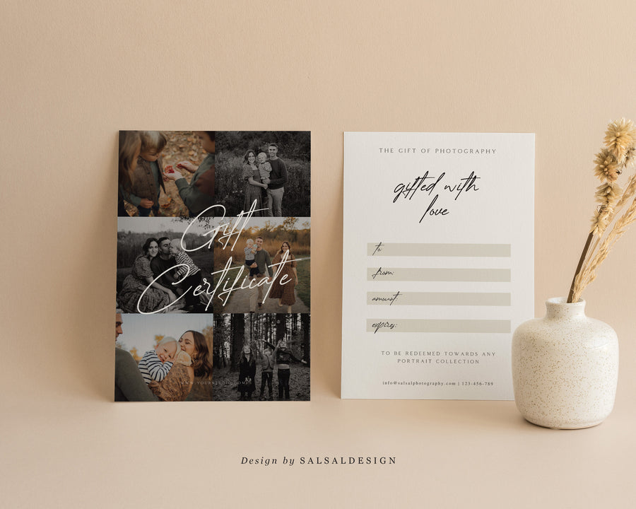 Studio Gift Certificate Card Template - GC082