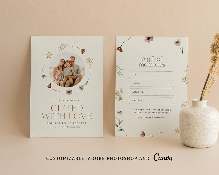 Photography Gift Certificate Card Template - GC112