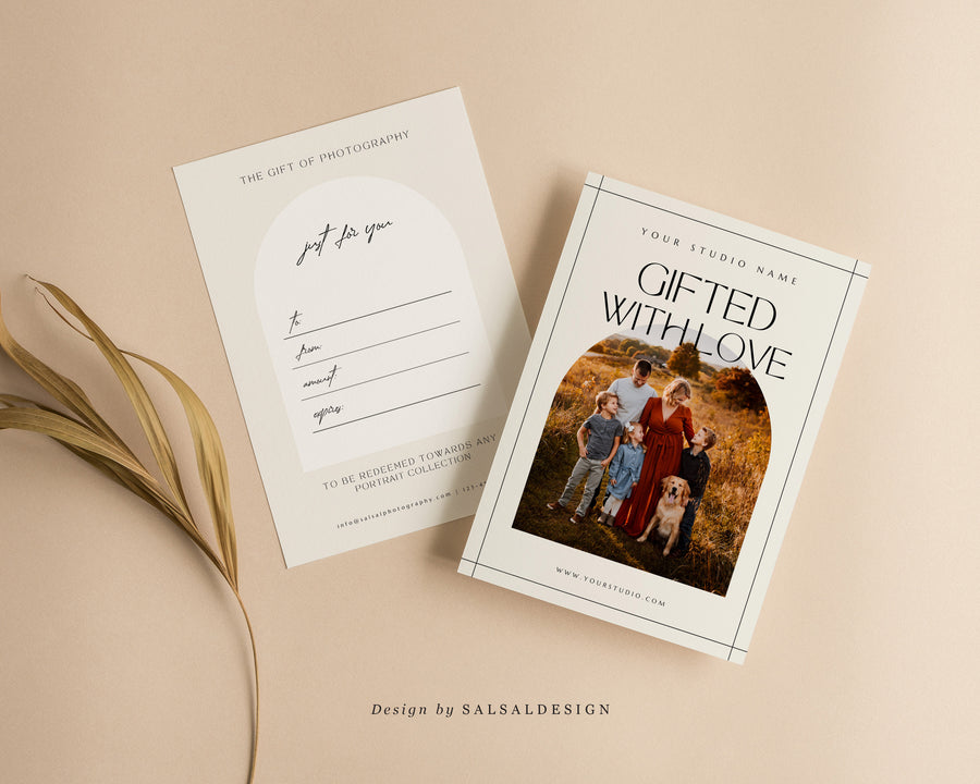 Studio Gift Certificate Card Template - GC074