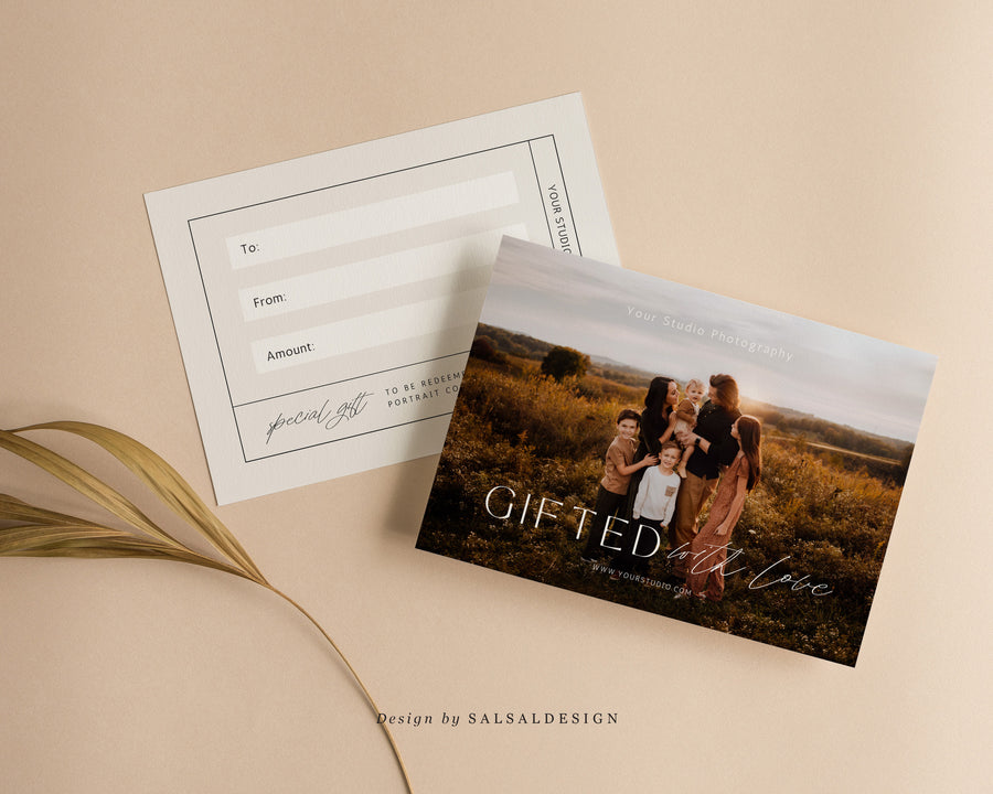 Studio Gift Certificate Card Template - GC078