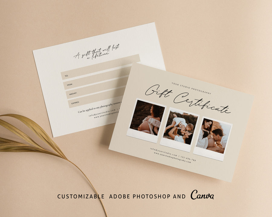 Photography Gift Certificate Card Template - GC102