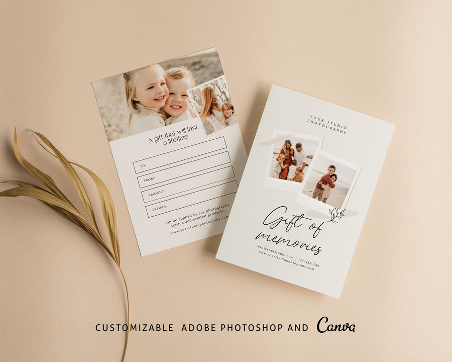 Photography Gift Certificate Card Template - GC108