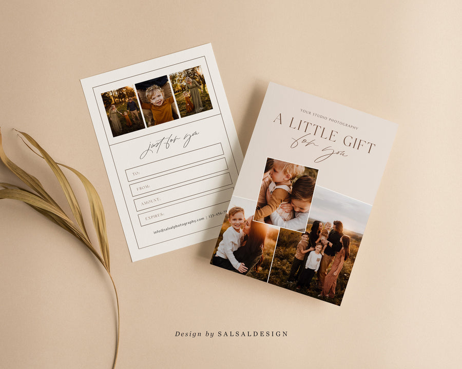 Studio Gift Certificate Card Template - GC083