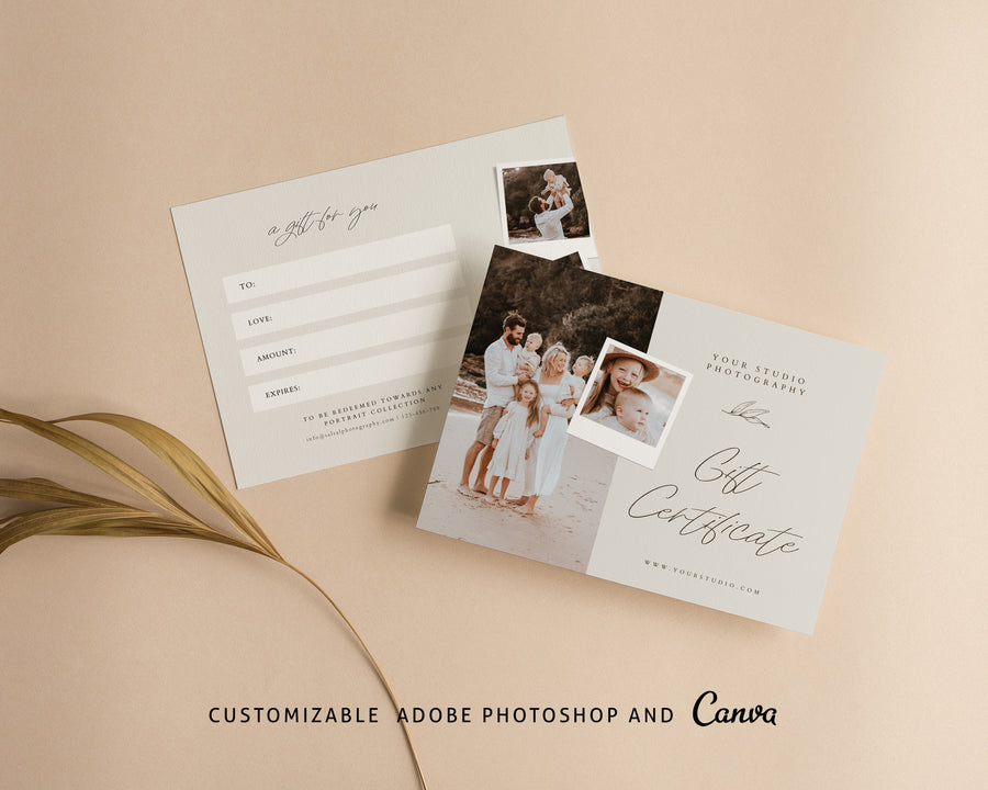 Studio Gift Certificate Card Template - GC096