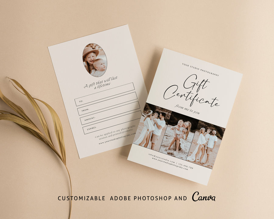 Photography Gift Certificate Card Template - GC104