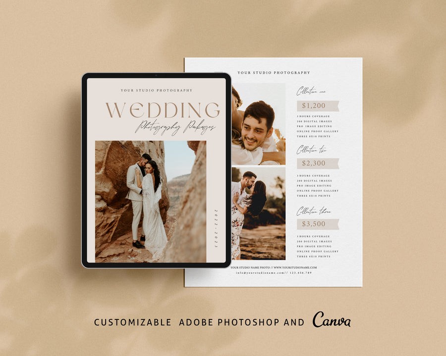 Wedding Photography Pricing Guide Template - PG076