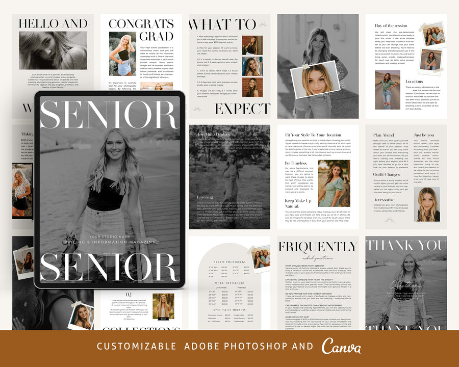 Graduation Photography Welcome Guide Template - MG084