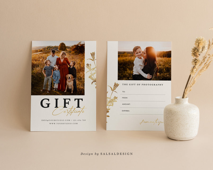 Studio Gift Certificate Card Template - GC069