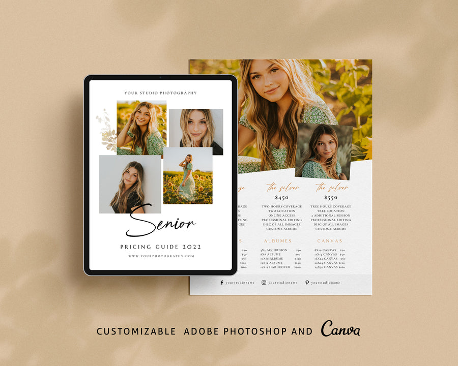 Senior Photography Pricing Guide Template - PG080