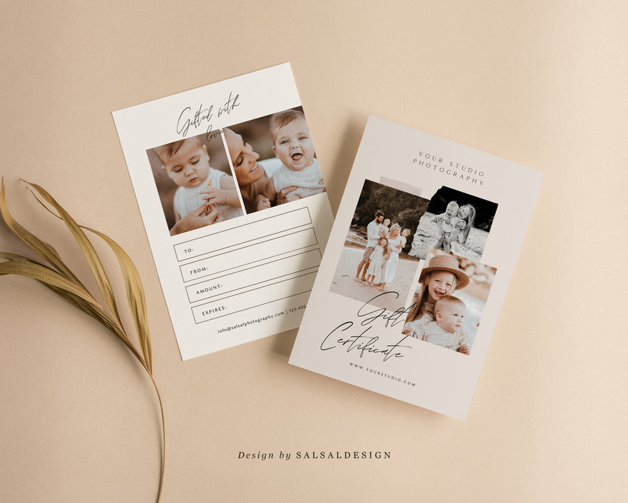 Studio Gift Certificate Card Template - GC090