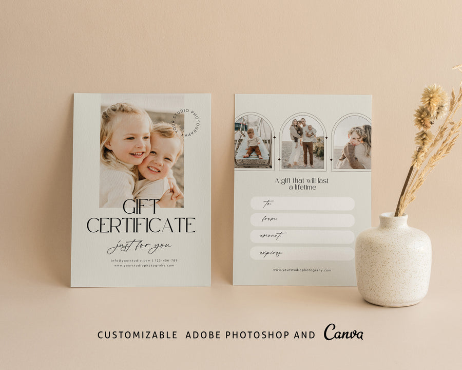 Photography Gift Certificate Card Template - GC109