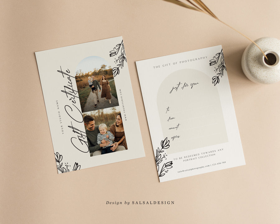 Studio Gift Certificate Card Template - GC075