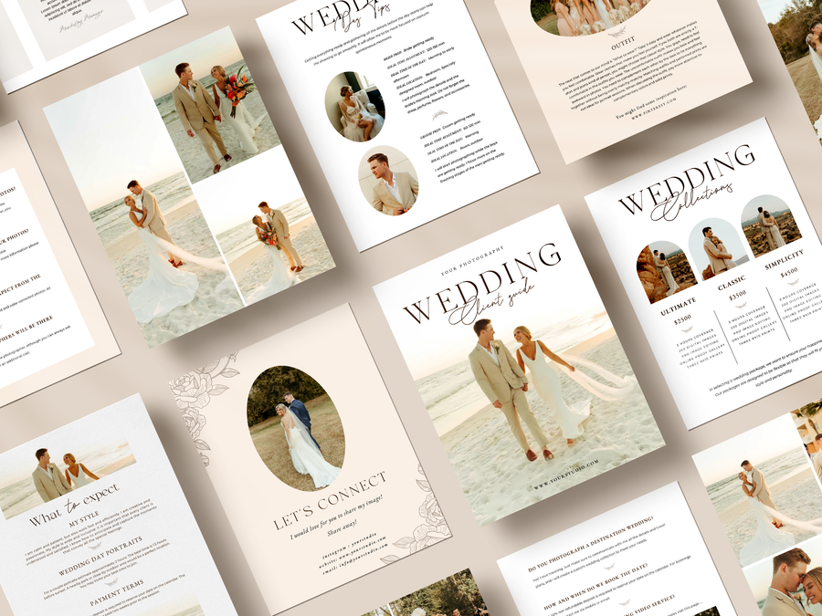 CANVA Wedding Photography Price Guide magazine Template, Pre-written Wedding Welcome Guide Template, PSD Photoshop price list CANVA template - MG063