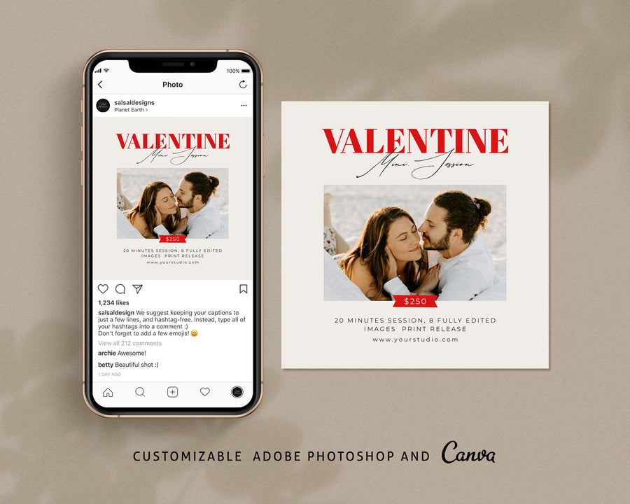 Valentine Minis Template for Photographers - MINI461