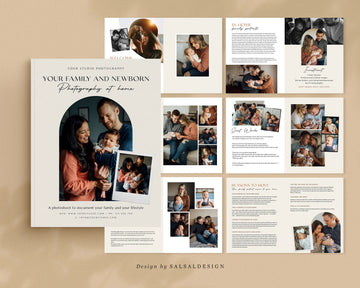 CANVA Family & Newborn Photography style Guide magazine Template, Pre-written Newborn Welcome Guide Template, PSD Photoshop price list CANVA - MG036