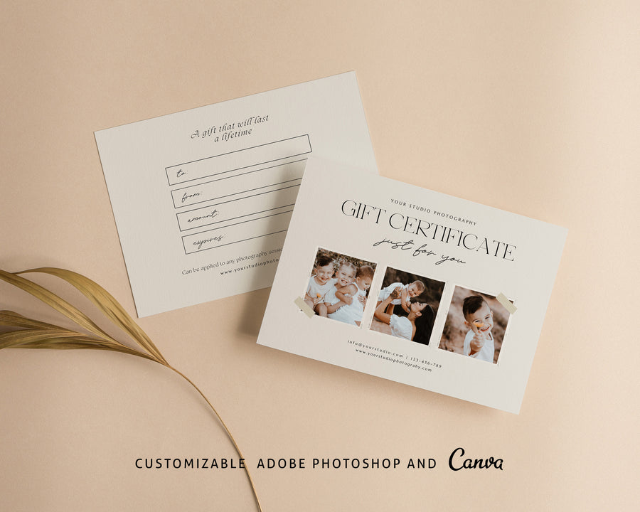 Photography Gift Certificate Card Template - GC103