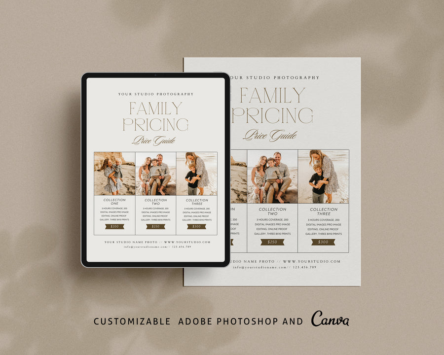 Family Photography Pricing Guide Template - PG109