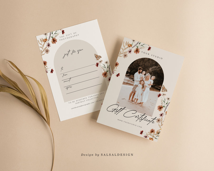 Studio Gift Certificate Card Template - GC087