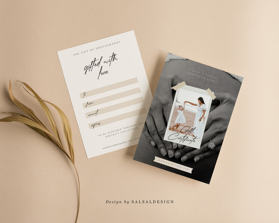 Studio Gift Certificate Card Template - GC089
