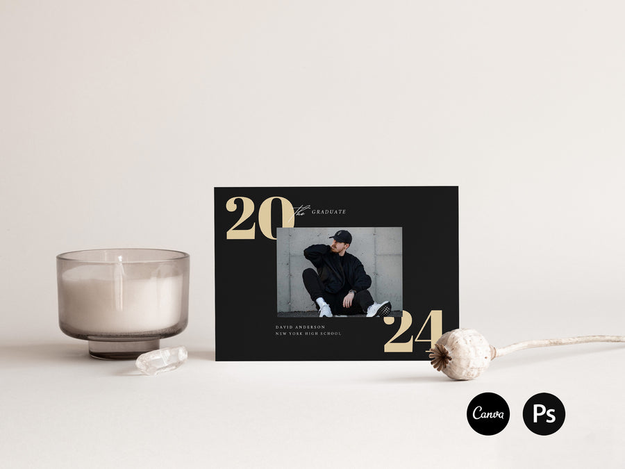 Graduation Announcement and Invitation Card Template - G456