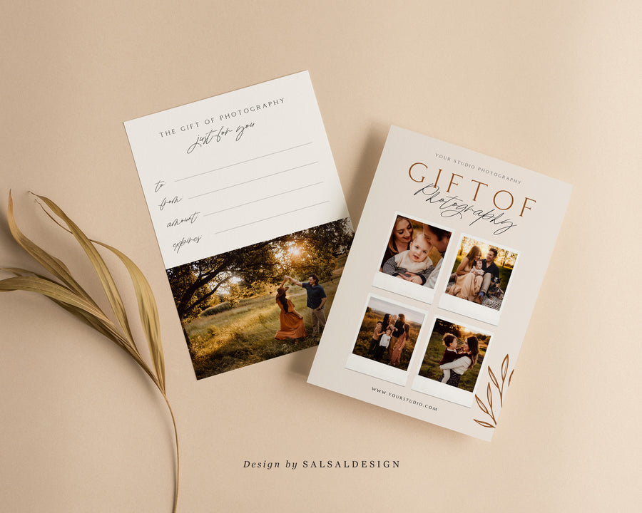 Studio Gift Certificate Card Template - GC080