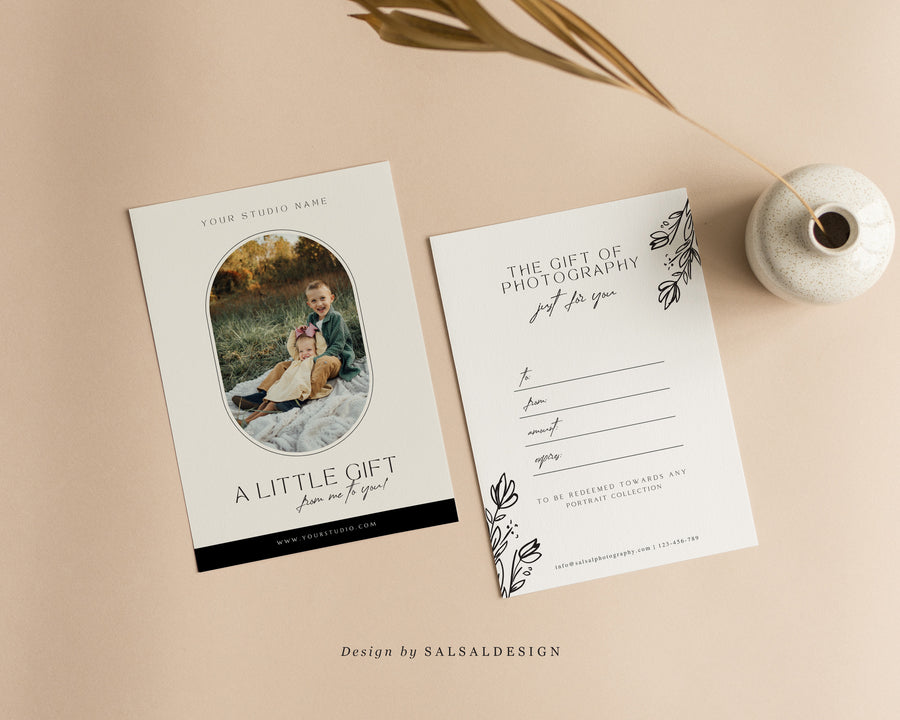 Studio Gift Certificate Card Template - GC076