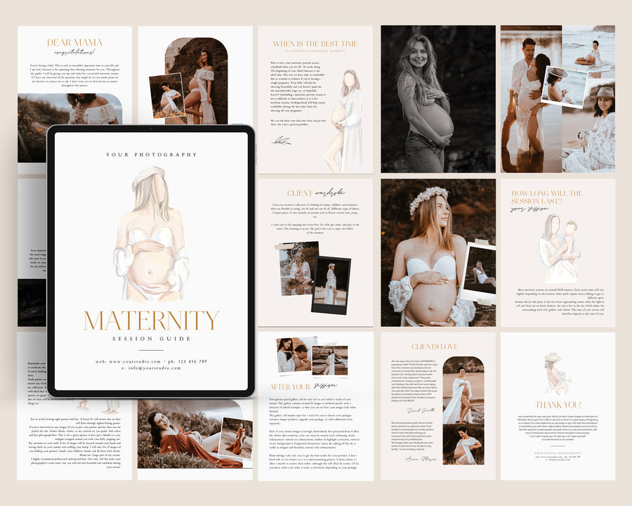 Maternity Session Style Guide Canva & Photoshop Template, Photography What to Wear, Maternity Session, Maternity Session Preparation - MG050