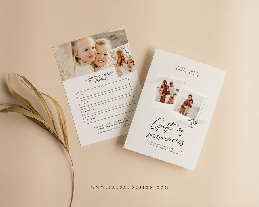 Photography Gift Certificate Card Template - GC108