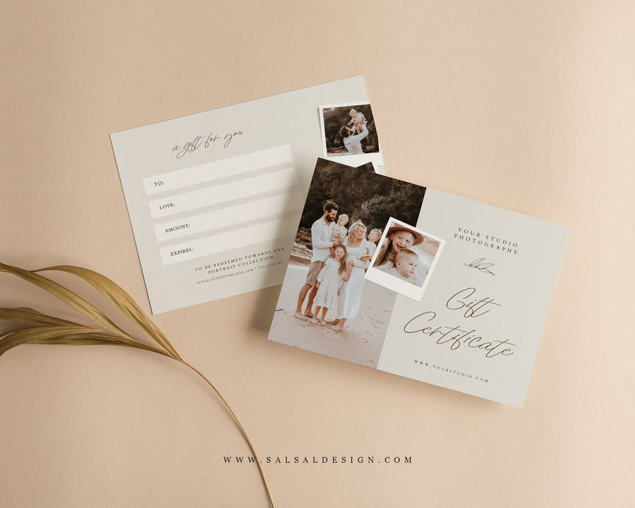 Studio Gift Certificate Card Template - GC096