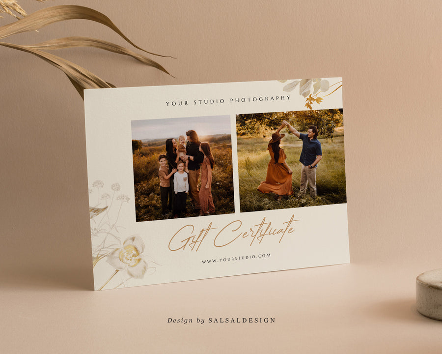 Studio Gift Certificate Card Template - GC072