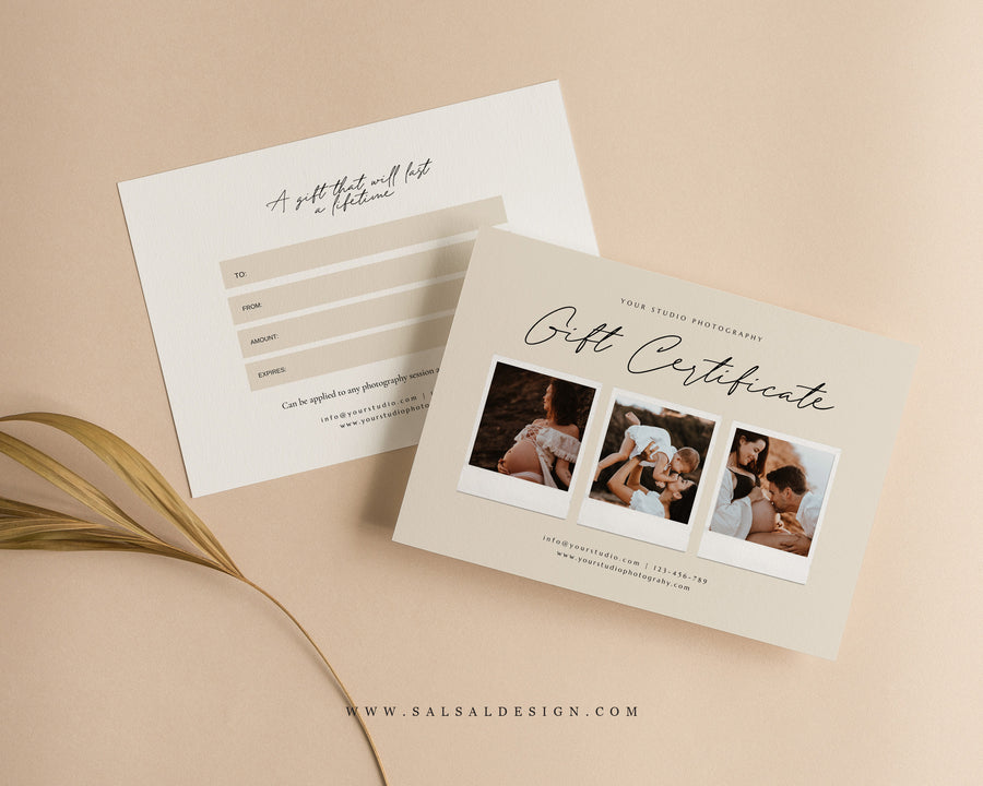 Photography Gift Certificate Card Template - GC102