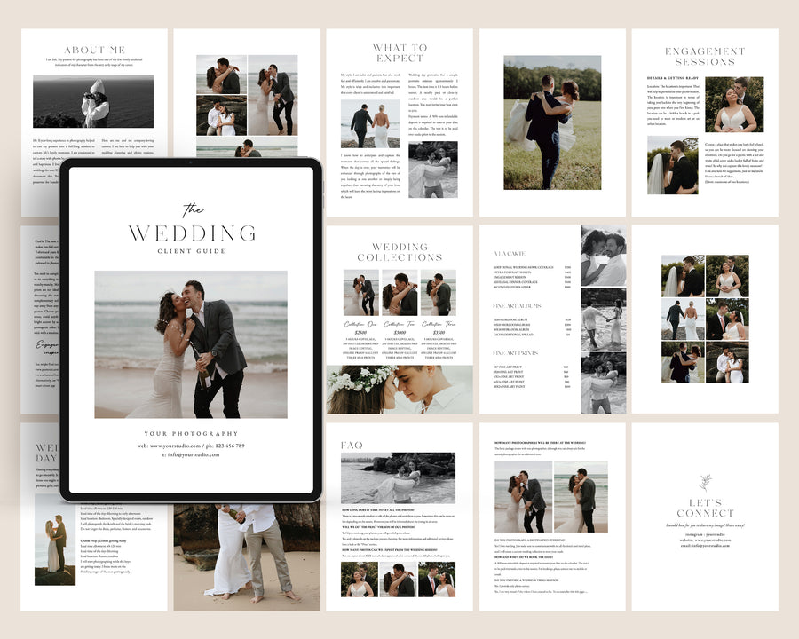 Photography Wedding Magazine Template, Photoshop Canva Template, Wedding Price Guide Brochure, Photographer Client Guide, Price List Template - MG075