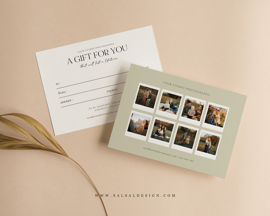 Photography Gift Certificate Card Template - GC101