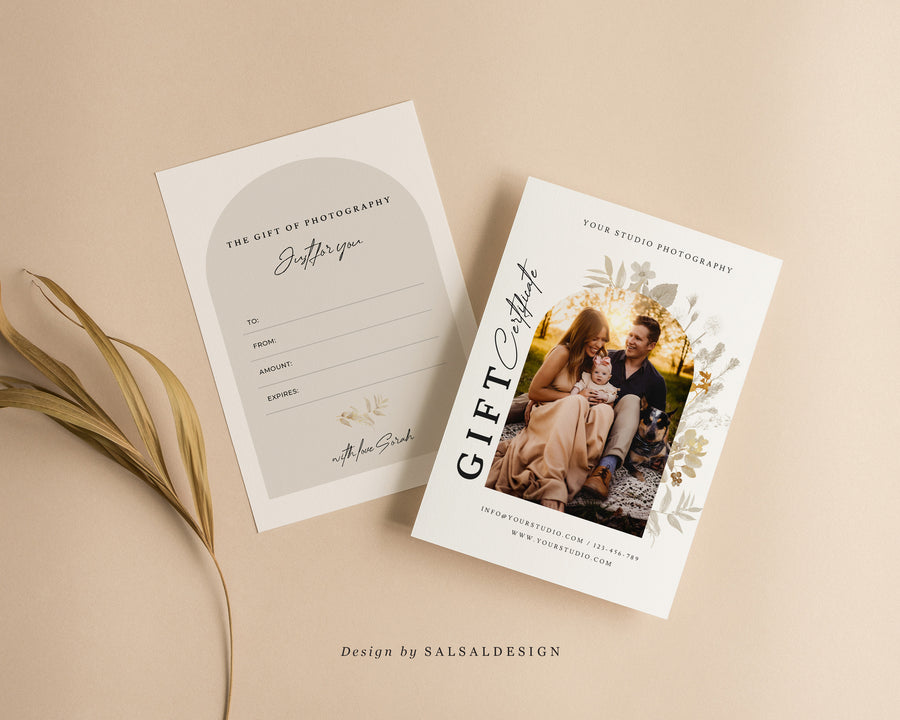 Studio Gift Certificate Card Template - GC070