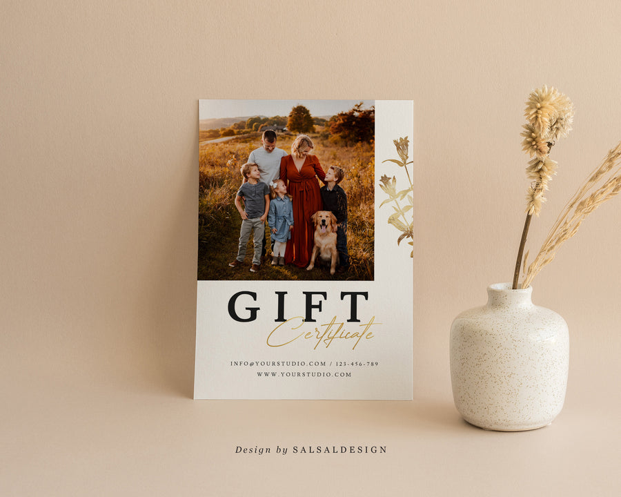 Studio Gift Certificate Card Template - GC069