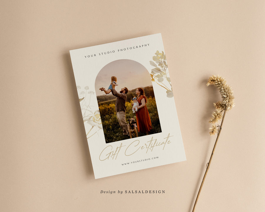 Studio Gift Certificate Card Template - GC071