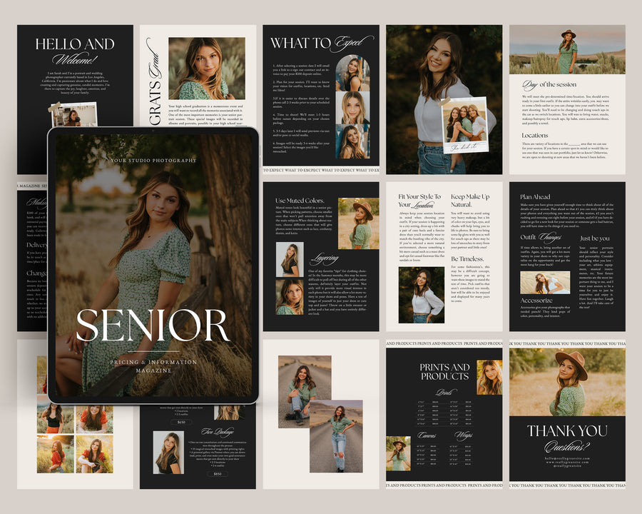 Graduation Photography Welcome Guide Template - MG081