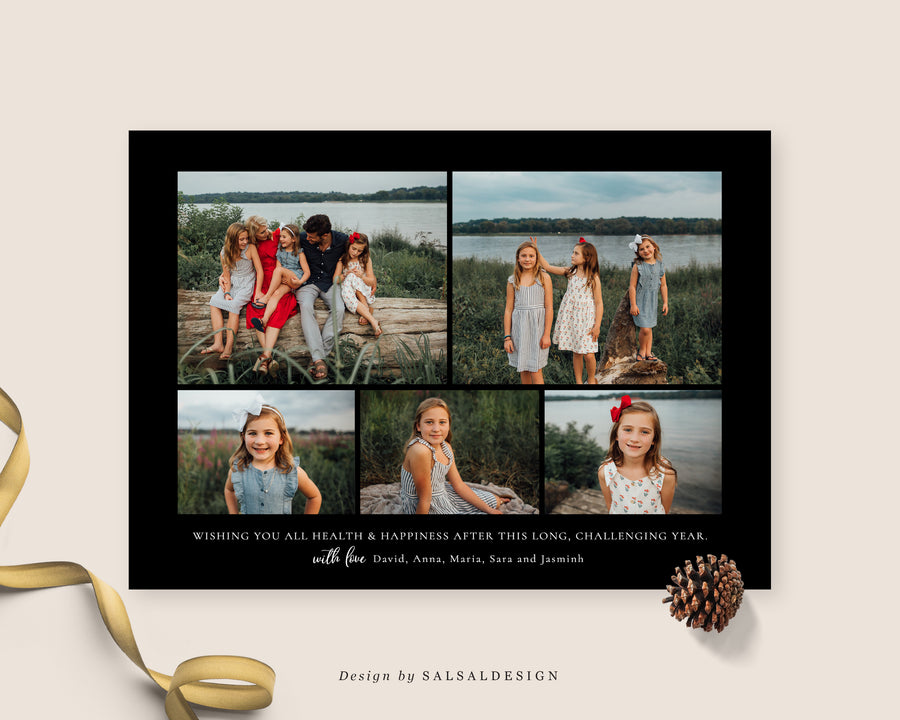 Christmas Card Photoshop Template, Christmas Print Card, Holiday Card Template, Christmas Family Card, Christmas Photo Card - CD295