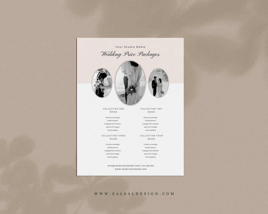Wedding Photography Pricing Guide Template - PG089