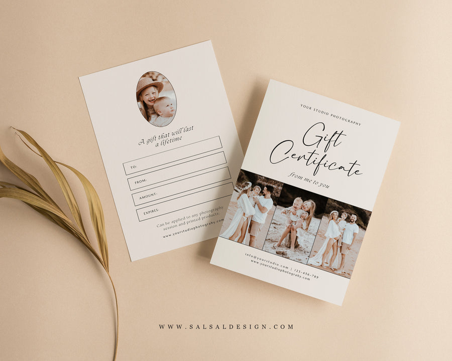Photography Gift Certificate Card Template - GC104