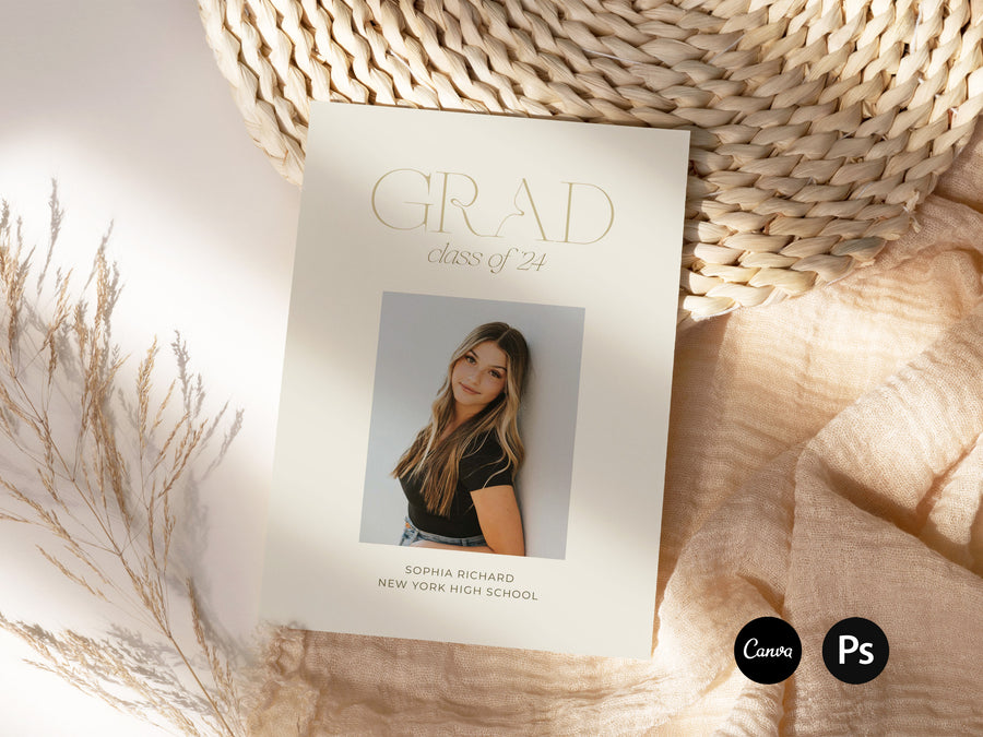 Graduation Announcement and Invitation Card Template - G453