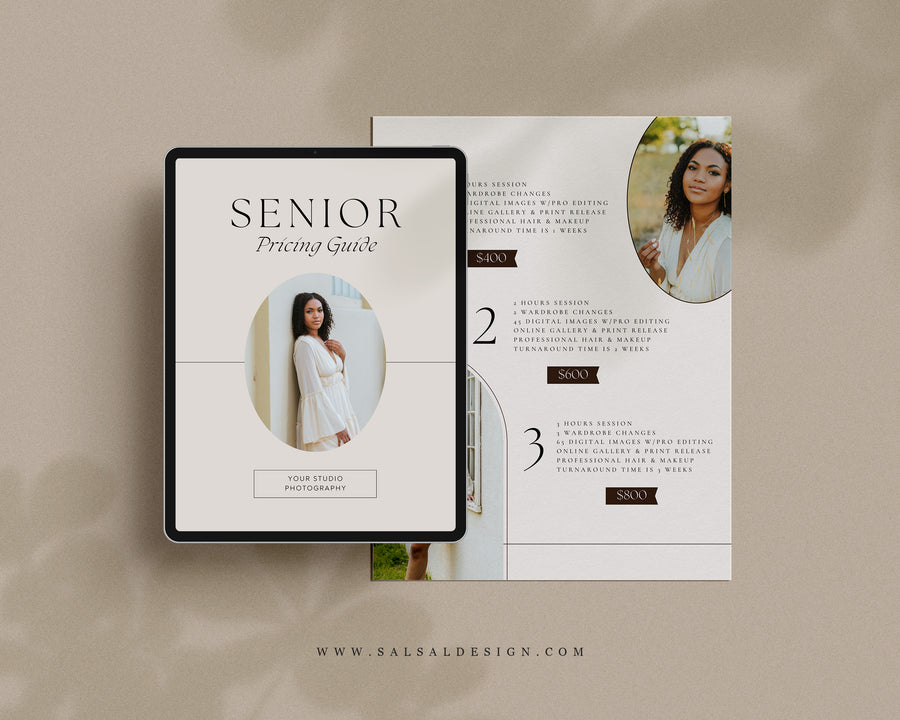 Senior Photography Pricing Guide Template - PG098