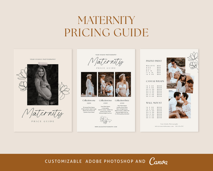 Maternity Photography Pricing Guide Template - PG094