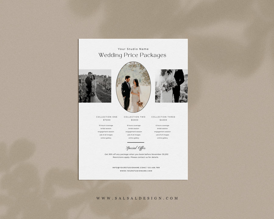 Wedding Photography Pricing Guide Template - PG087