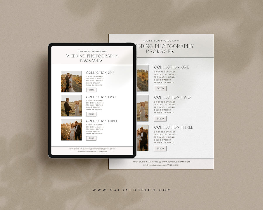 Wedding Photography Pricing Guide Template - PG097