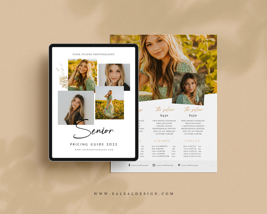 Senior Photography Pricing Guide Template - PG080