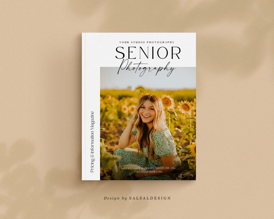 CANVA Senior Photography style Guide magazine Template, Graduation Photography Welcome Guide Template, Photoshop price list CANVA template - MG030