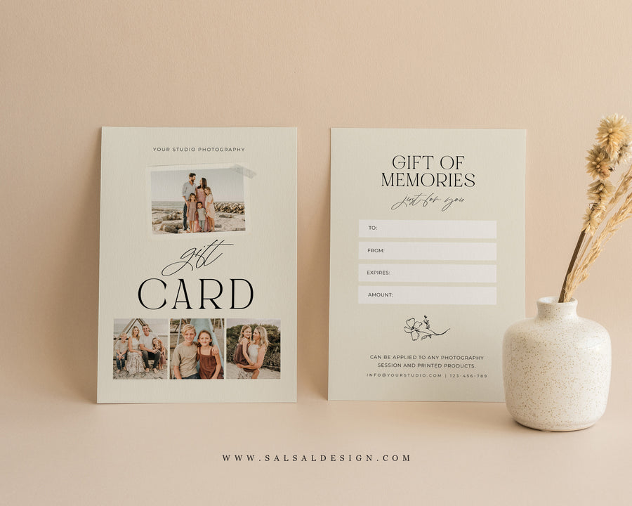 Photography Gift Certificate Card Template - GC114